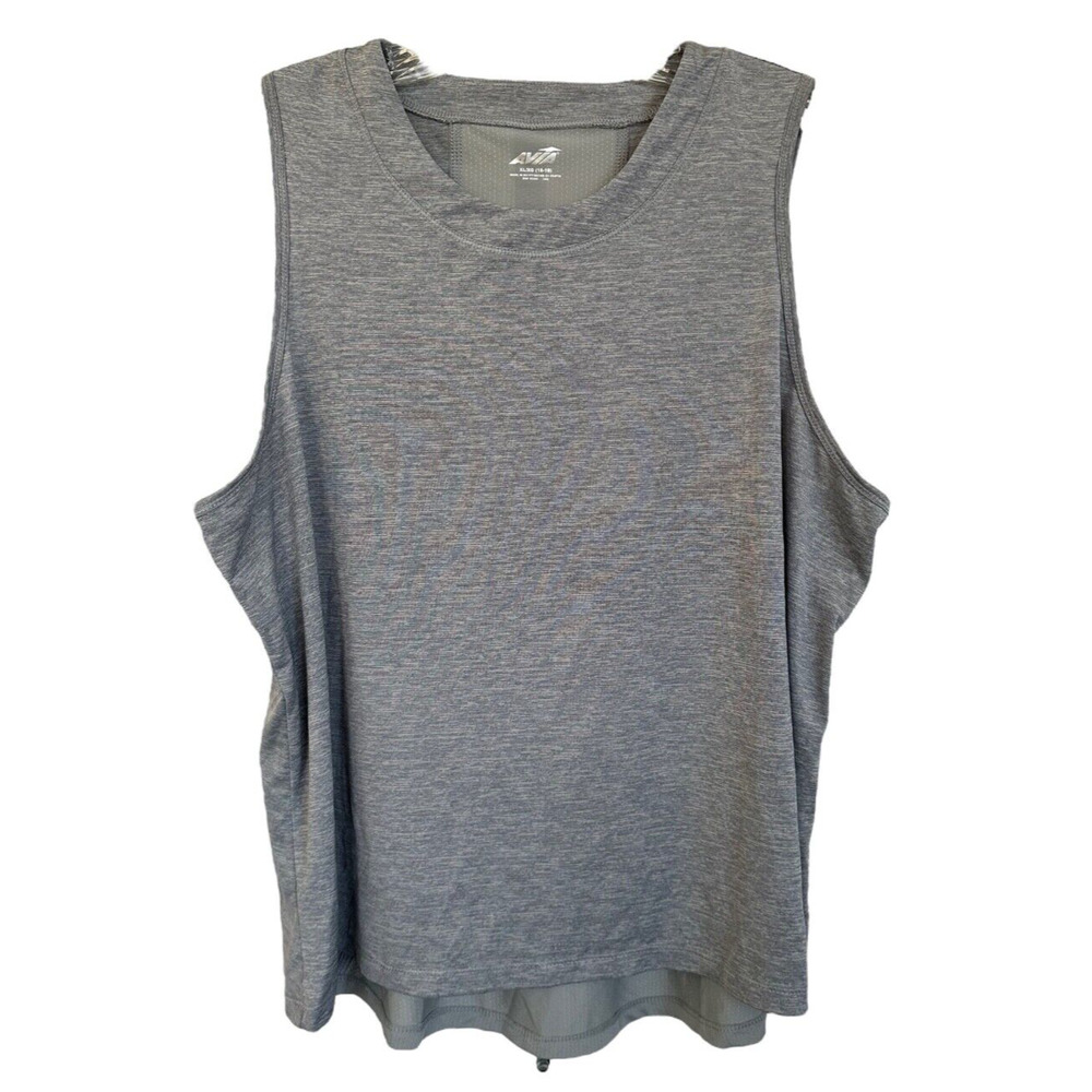 Avia Women's Active Lifestyle Tank Top Sleeveless Size XL (16-18) Heather Gray